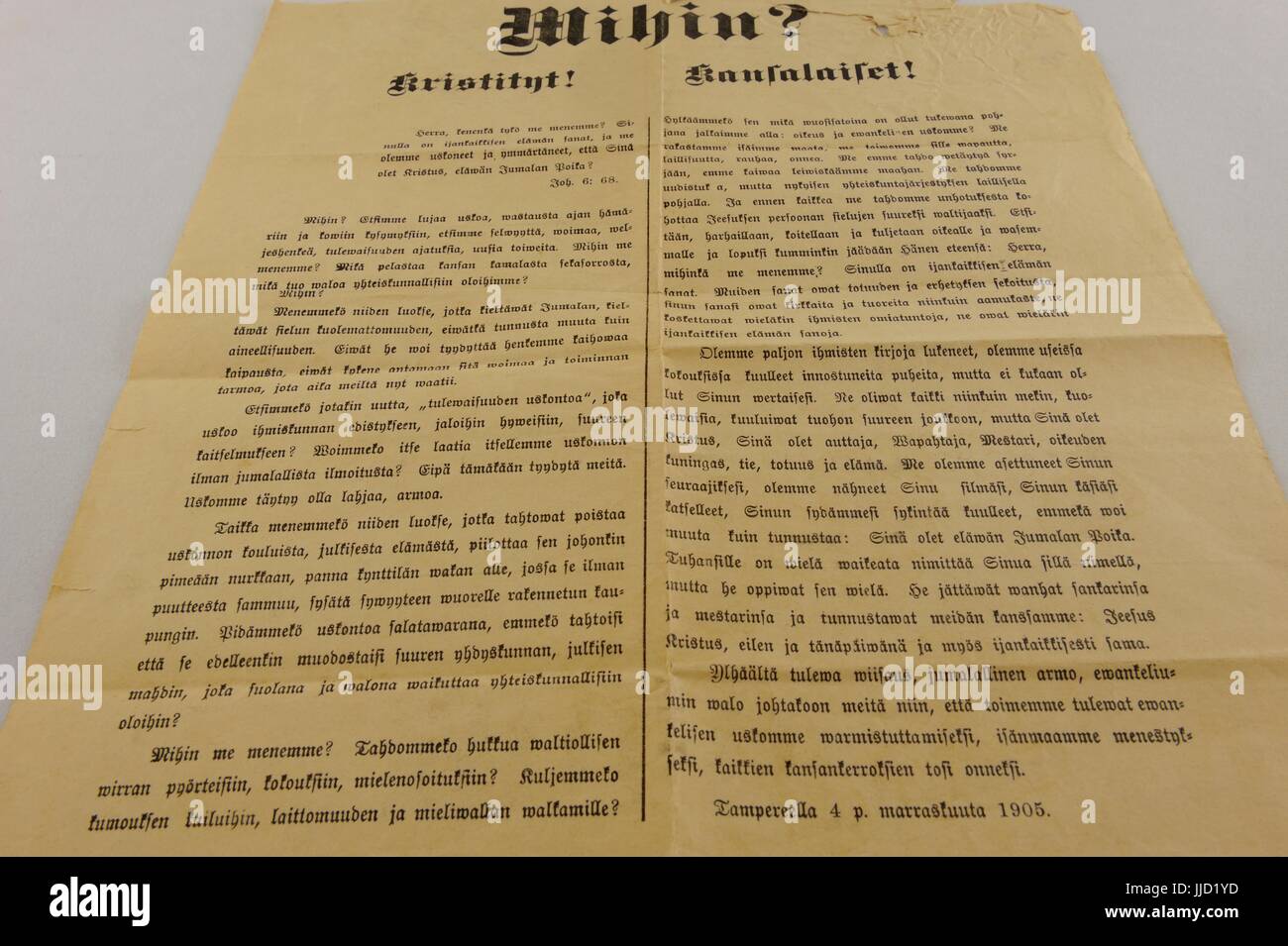 Das russische Recht und Ordnung zusammengebrochen während des Generalstreiks 30.10.-06.11.1905.  "Wohin? Christen Bürger! "Fragen, die eine religiöse Manifest Publ Stockfoto