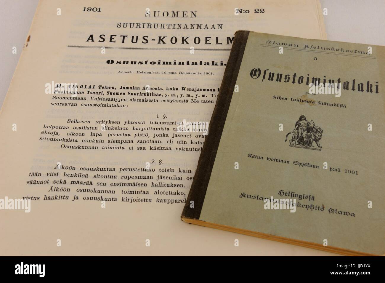 Im Großfürstentum Finnland trat das Genossenschaftsrecht in Kraft am 1. September 1901. In den ersten Jahrzehnten waren die Arbeiterklasse emotionall Stockfoto