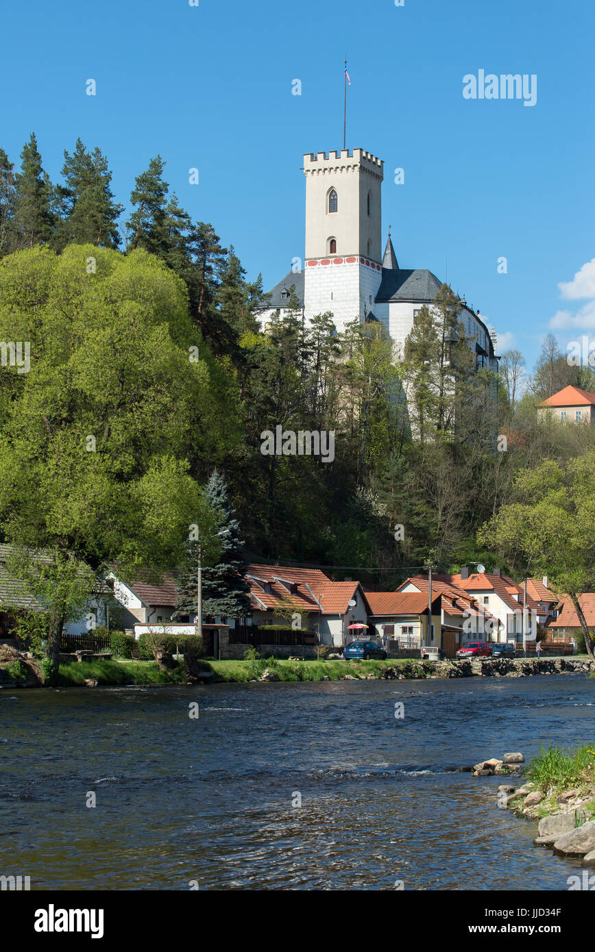 Rosenberg, der Tschechischen Republik, Blick auf das Schloss Rosenberg Stockfoto