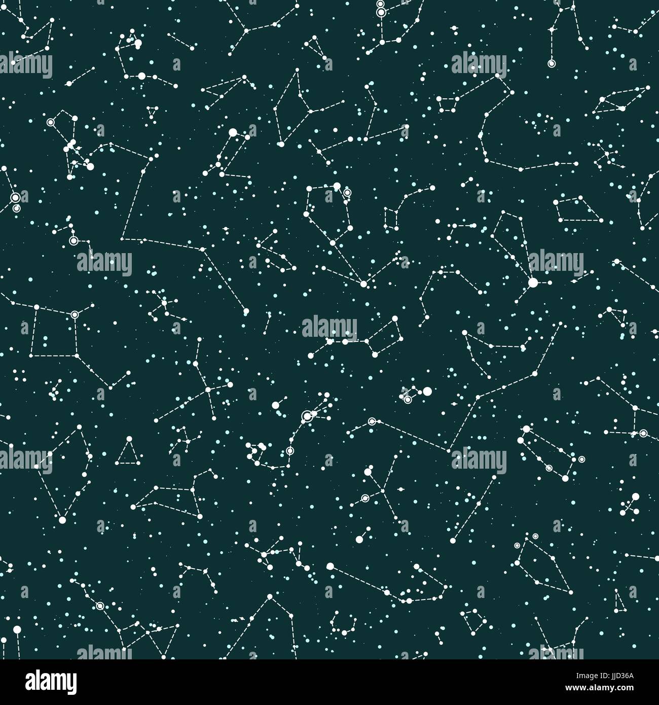 Vektor Musterdesign mit Konstellationen auf grüne Tafel Hintergrund. Astronomie-wissenschaftliche Schule-Hintergrund Stock Vektor