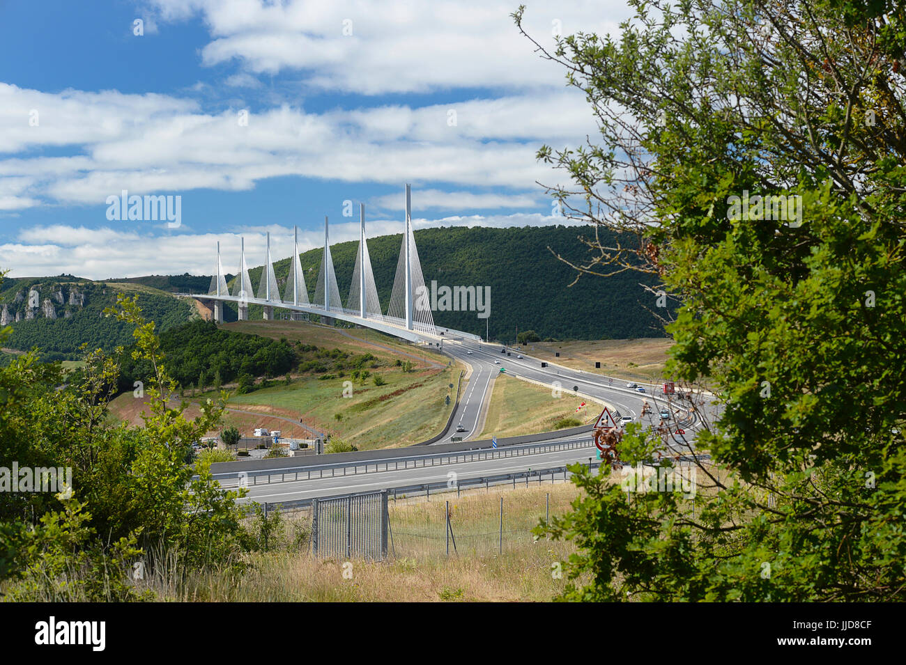 Frankreich, Aveyron 12, Millau, dem Viadukt bei Millau. Stockfoto