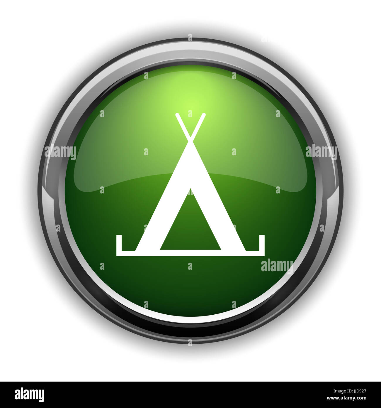 Zelt-Symbol. Zelt-Webseite-Taste auf weißem Hintergrund Stockfoto