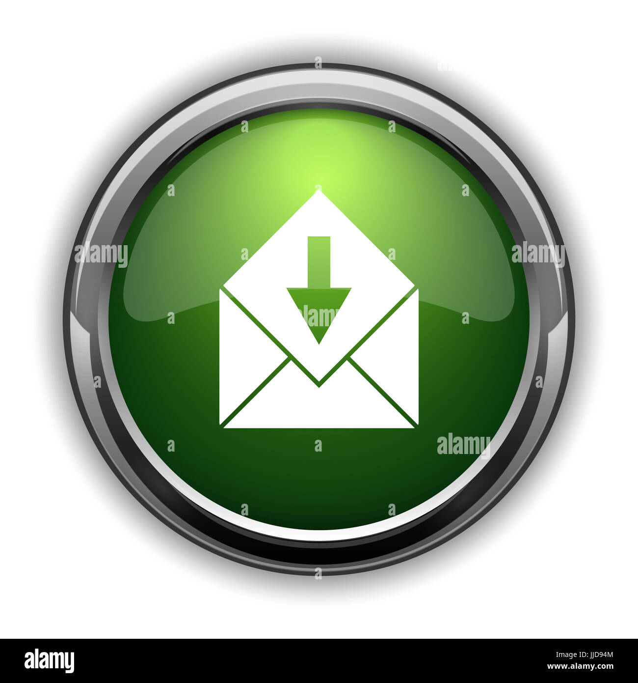 Erhalten Sie e-Mail-Symbol. Erhalten Sie E-mail Website Taste auf weißem Hintergrund Stockfoto