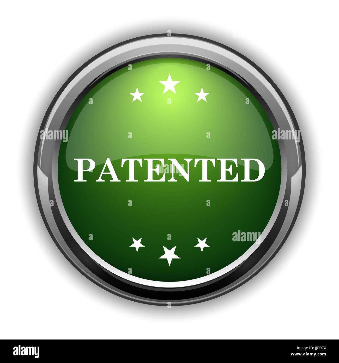 Patentierte Symbol. Patentierte Webseite Taste auf weißem Hintergrund Stockfoto
