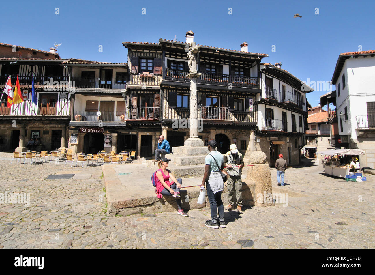 Plaza Mayor. La Alberca. Salamanca. Spanien Stockfoto
