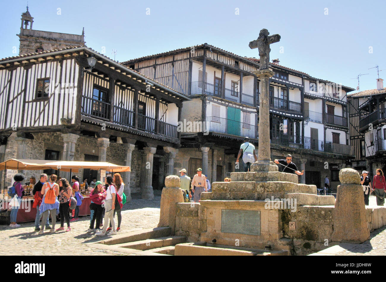 Plaza Mayor. La Alberca. Salamanca. Spanien Stockfoto