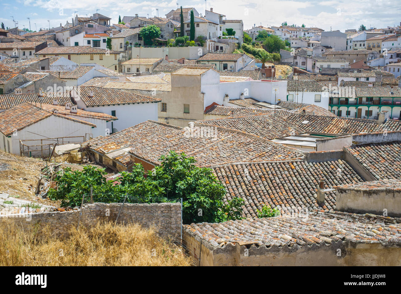 Blick vom oberen Seite der historischen Kleinstadt Chinchon, in der Nähe von Madrid, Spanien Stockfoto Blick vom oberen Seite der historischen Kleinstadt Chinchon, in der Nähe von Madrid, Spanien Stockfoto