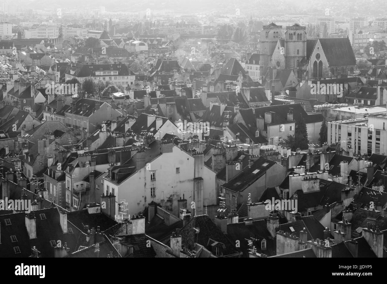 Eine Luftaufnahme des historischen Zentrums der Stadt, in Dijon, Burgund, Frankreich Stockfoto