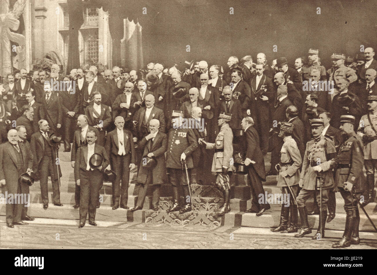 Versammlung der französischen Führer während des Krieges, Paris Juli 1919 Stockfoto