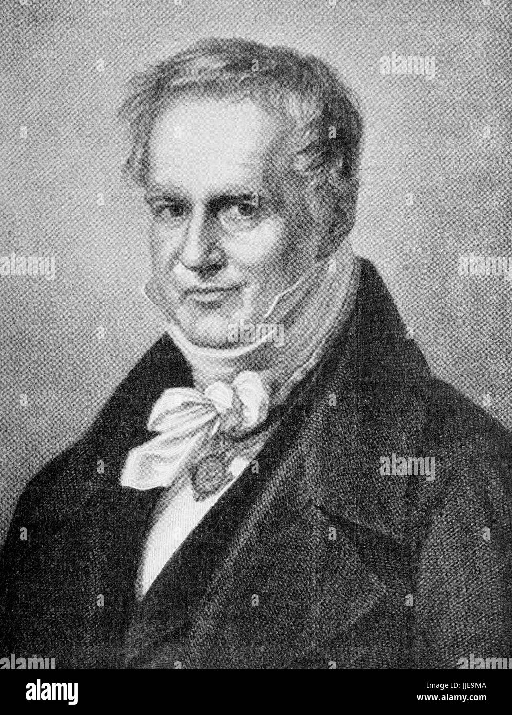 Porträt des preußischen Geograph Friedrich Wilhelm Heinrich Alexander von Humboldt, Naturforscher, Explorer und Vertreter der Romantik Gründer der Biogeographie Stockfoto