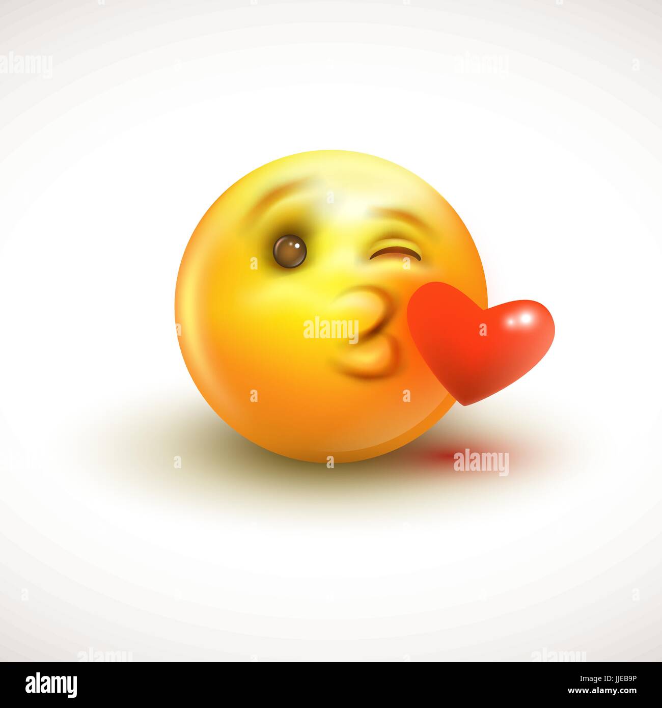 Süße Gefühl in Liebe Emoticon isoliert auf weißem Hintergrund - Emoji, Smiley - Vektor-illustration Stock Vektor