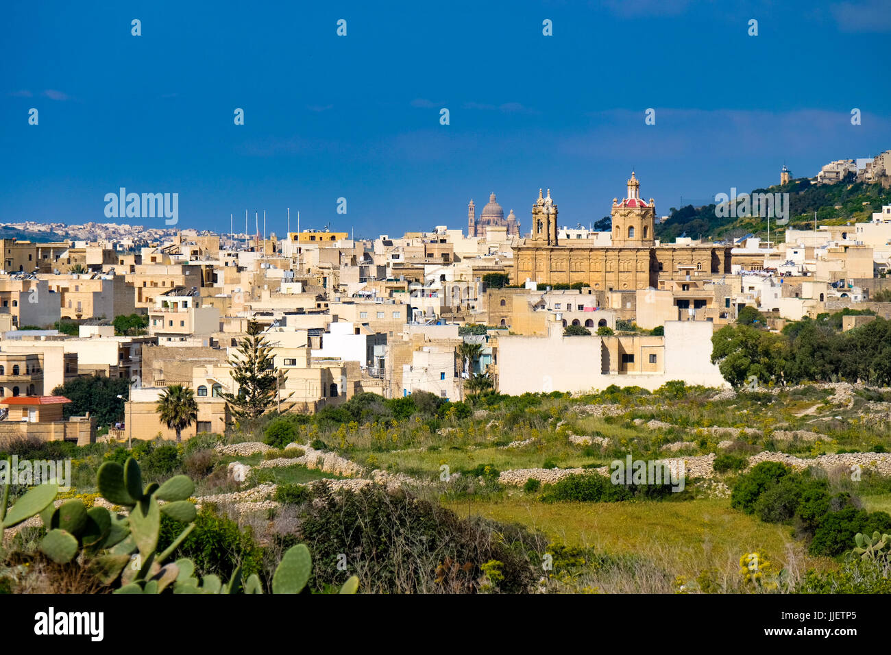 Panorama der Stadt von Mgarr auf Gozo Insel. Malta Stockfoto