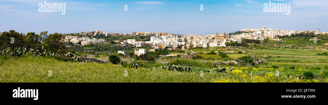 Panorama der Stadt von Mgarr auf Gozo Insel. Malta Stockfoto