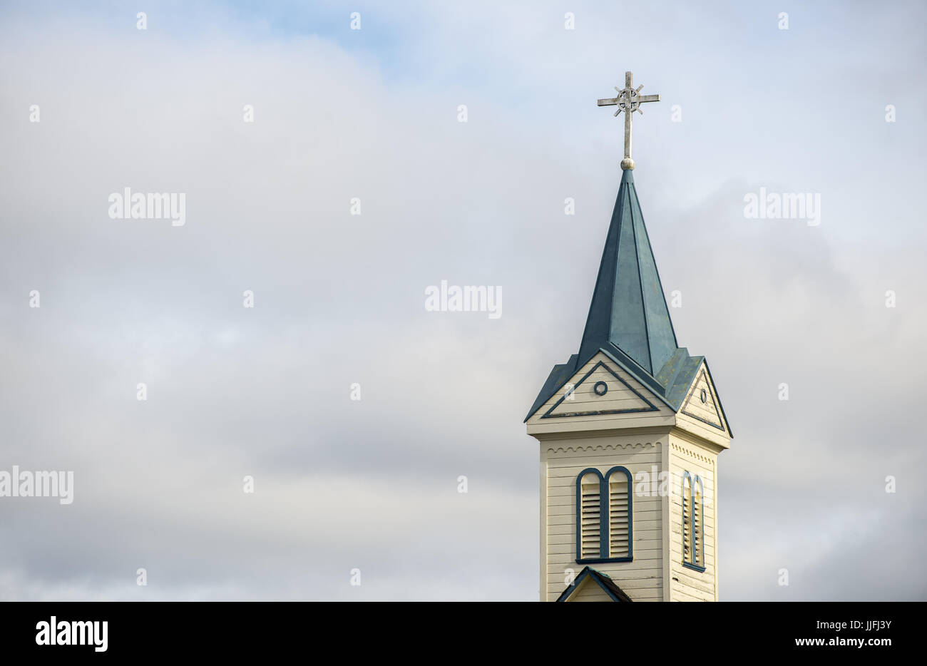 Religión. Frutillar, Chile. Stockfoto