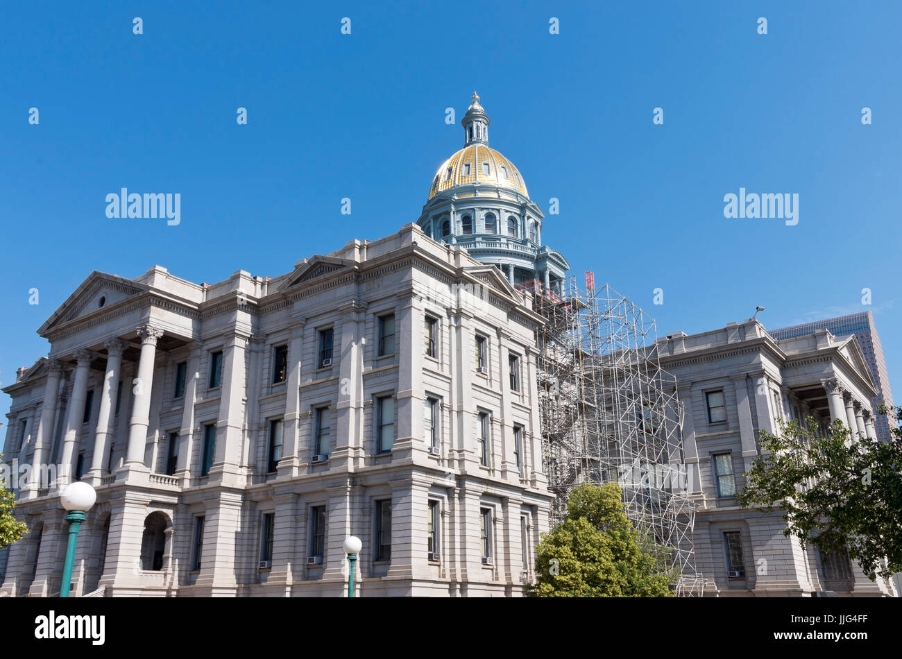 Colorado State Capitol Gebäude außen und goldene Kuppel der neoklassizistischen Architektur in Denver colorado Stockfoto