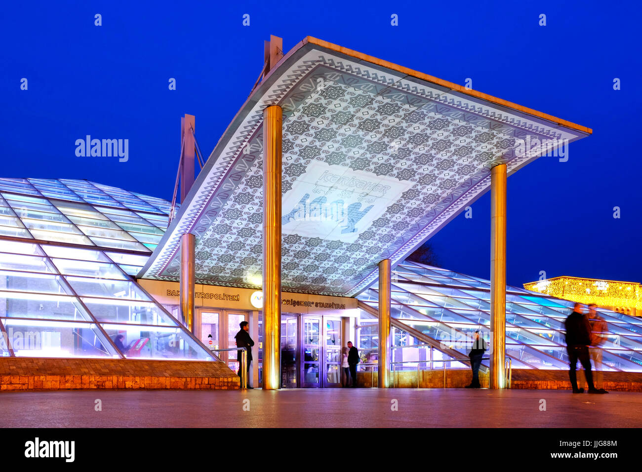 Icheri Sheher u-Bahnstation, Baku Aserbaidschan Stockfoto