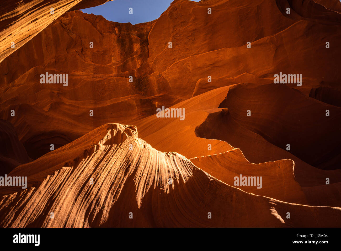 Nahaufnahme des Lower Antelope Canyon, Page, Arizona, Amerika, USA Stockfoto