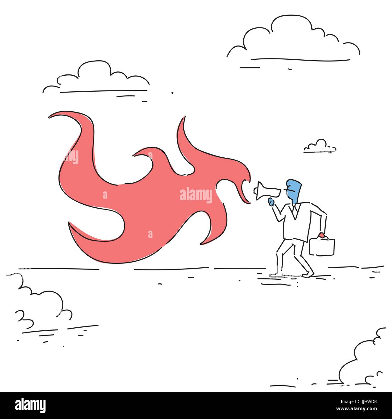 Wütend Boss Business Mann schreien In Megaphone genervt Geschäftsmann Stock Vektor