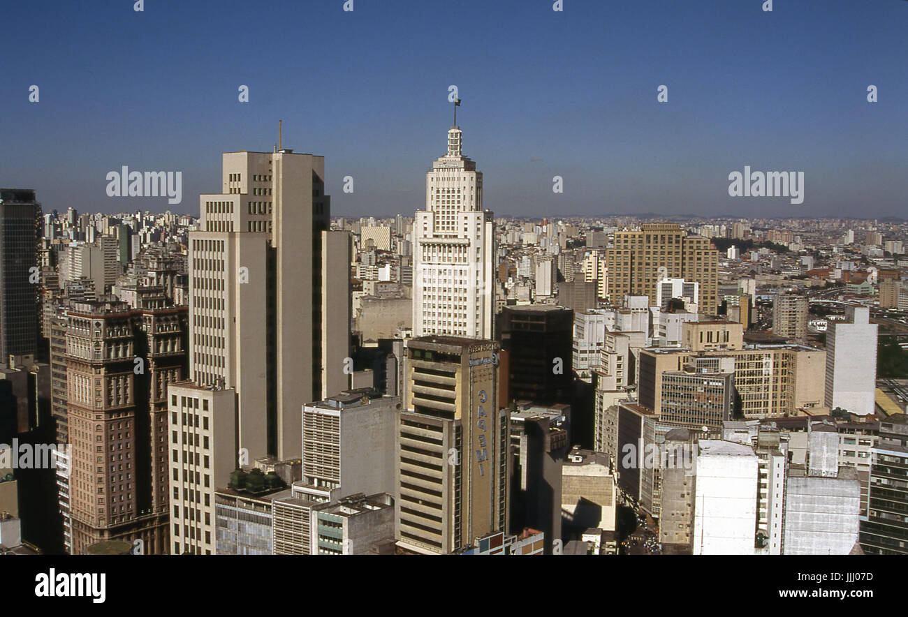 Banespa Bank; Martinelli-Gebäude; Forum; Mitte; Sao Paulo; Brazilien Stockfoto