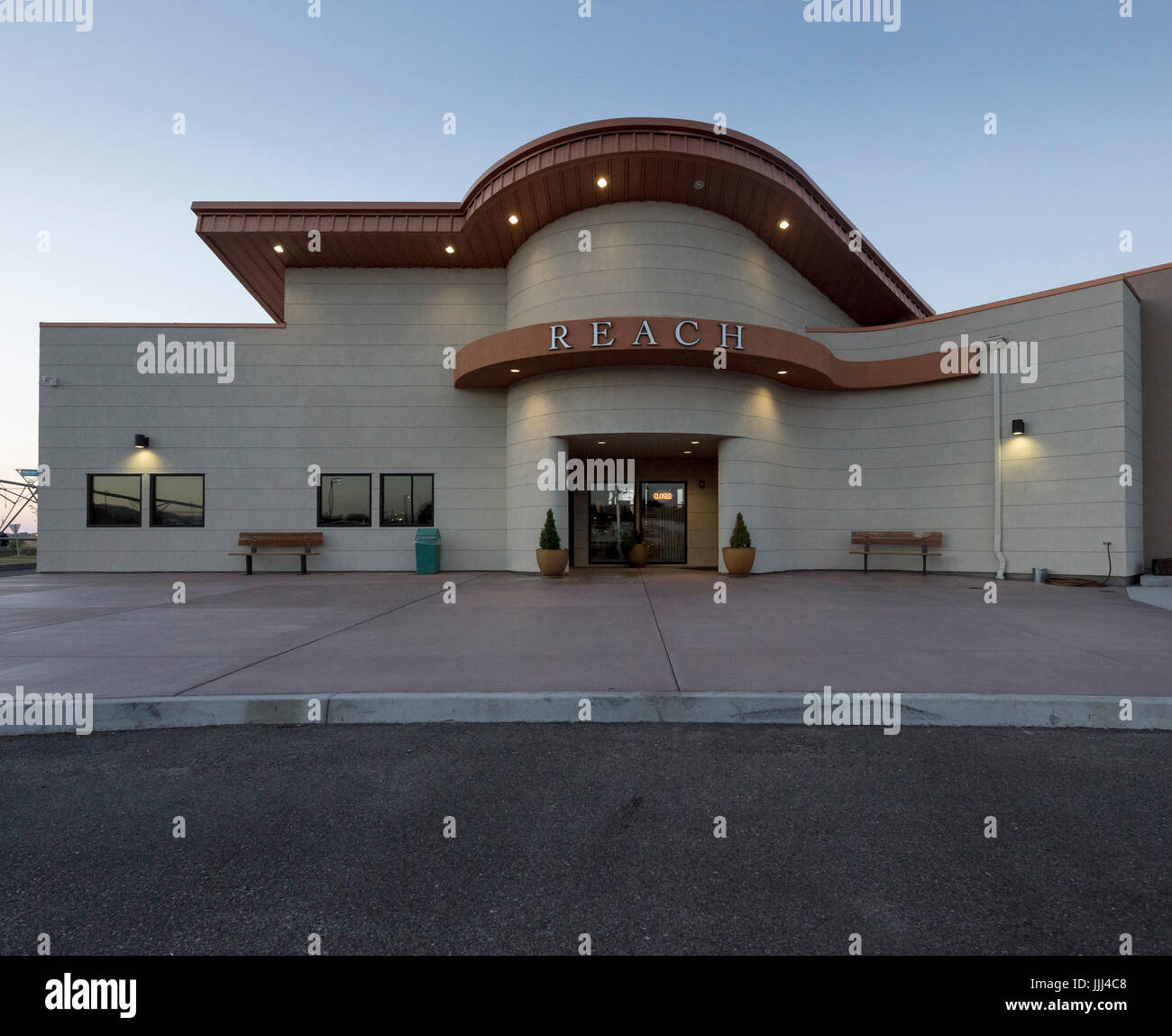 Der Hanford Reach Interpretive Center, auch bekannt als The erreichen Museum, Richland, Washington. Stockfoto