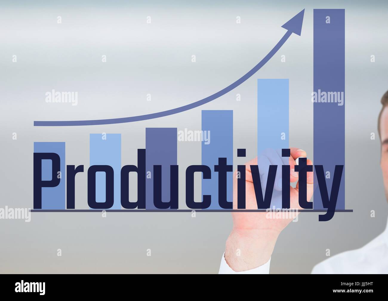 Produktivität mit Balkendiagramm. Stockfoto