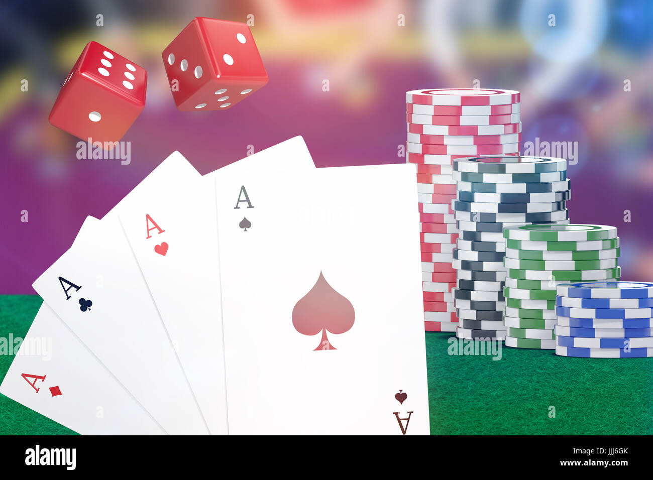 Zusammengesetztes 3D-Bild Digitalbild Spielkarten Stockfoto