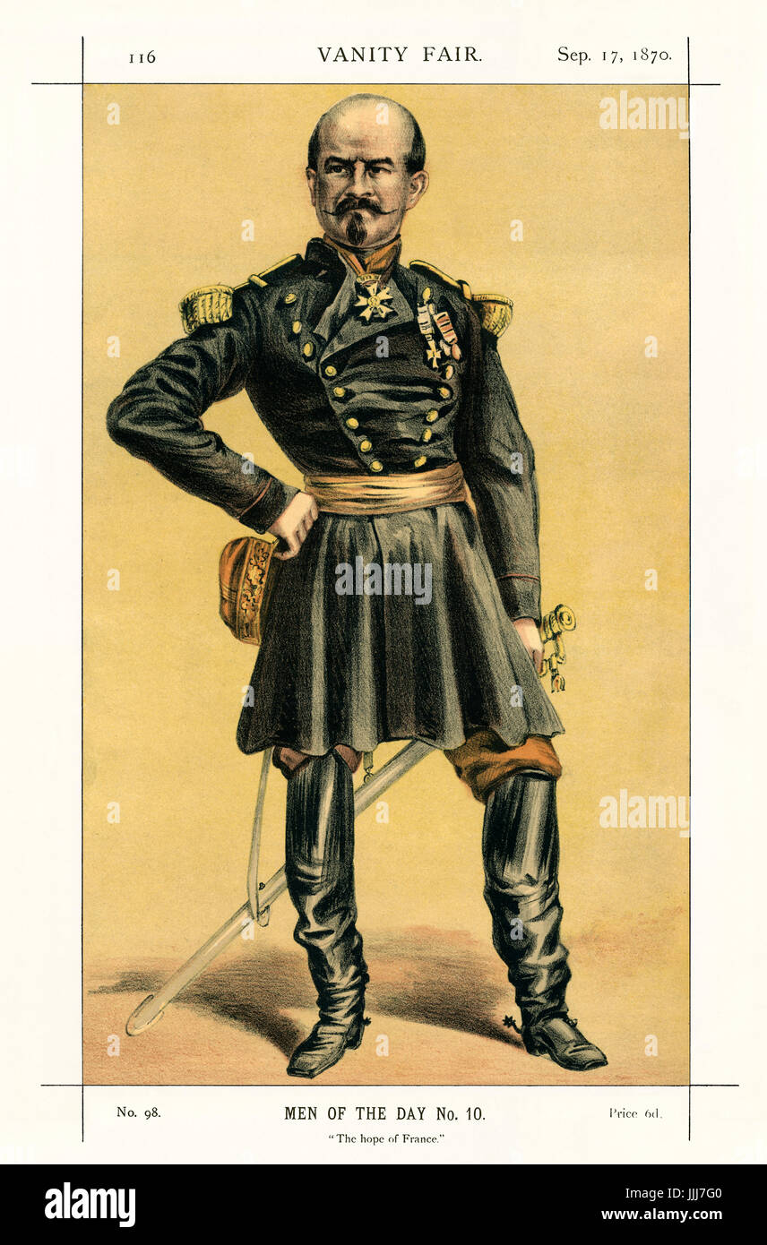 Louis Jules Trochu - Porträt stehen. Vanity Fair Karikatur von Coide (richtiger Name James Jacques Tissot, 1836 – 1902). Bildunterschrift lautet "Männer des Tages Nr. 10: die Hoffnung von Frankreich", datiert 17. September 1870. LJT, Präsident der Regierung der Nationalverteidigung (d.h. de facto französische Staatsoberhaupt, 1870-1871): 12. März 1815 – 7. Oktober 1896. Stockfoto