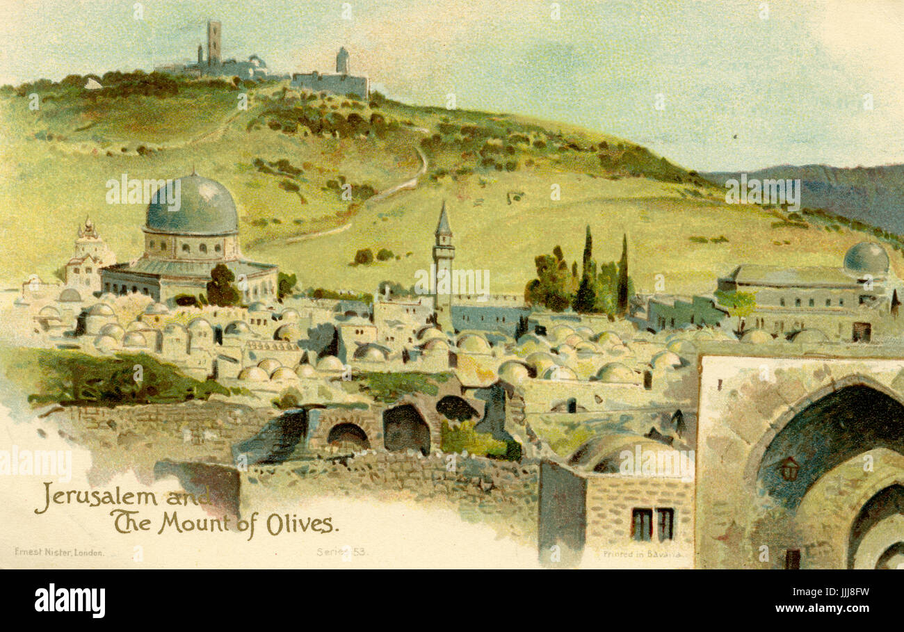 Jerusalem und den Ölberg, Ende 19. / Anfang 20. Jh. Stockfoto