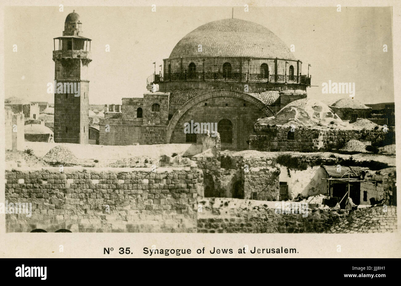 Hurva Synagoge, Jerusalem, des 20. Jahrhunderts auch bekannt als Hurvat Rabbi Yehudah He-Chassid (Ruine des Rabbi Juda der fromme. In 1864 und zerstörte im Jahre 1948 wieder aufgebaut. Stockfoto