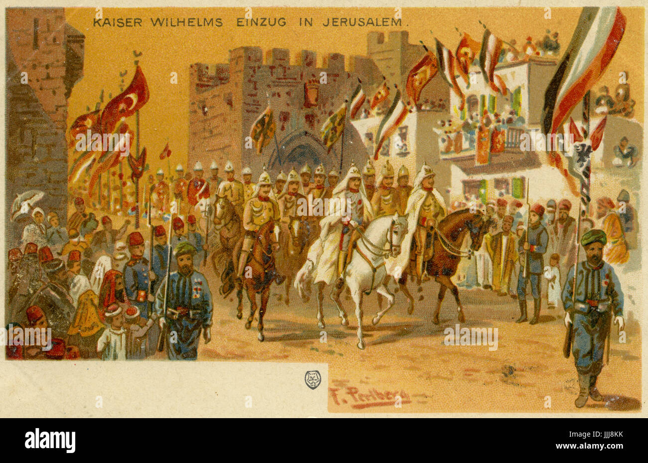 Eintrag von Kaiser Wilhelm II. in Jerusalem, königlichen Besuch von 1898 Stockfoto