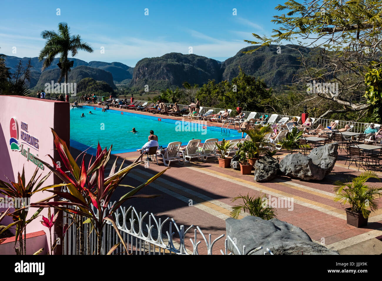 Schwimmbad im Hotel HORIZONTES LOS JAZMINES in VINALES, Kuba Stockfoto