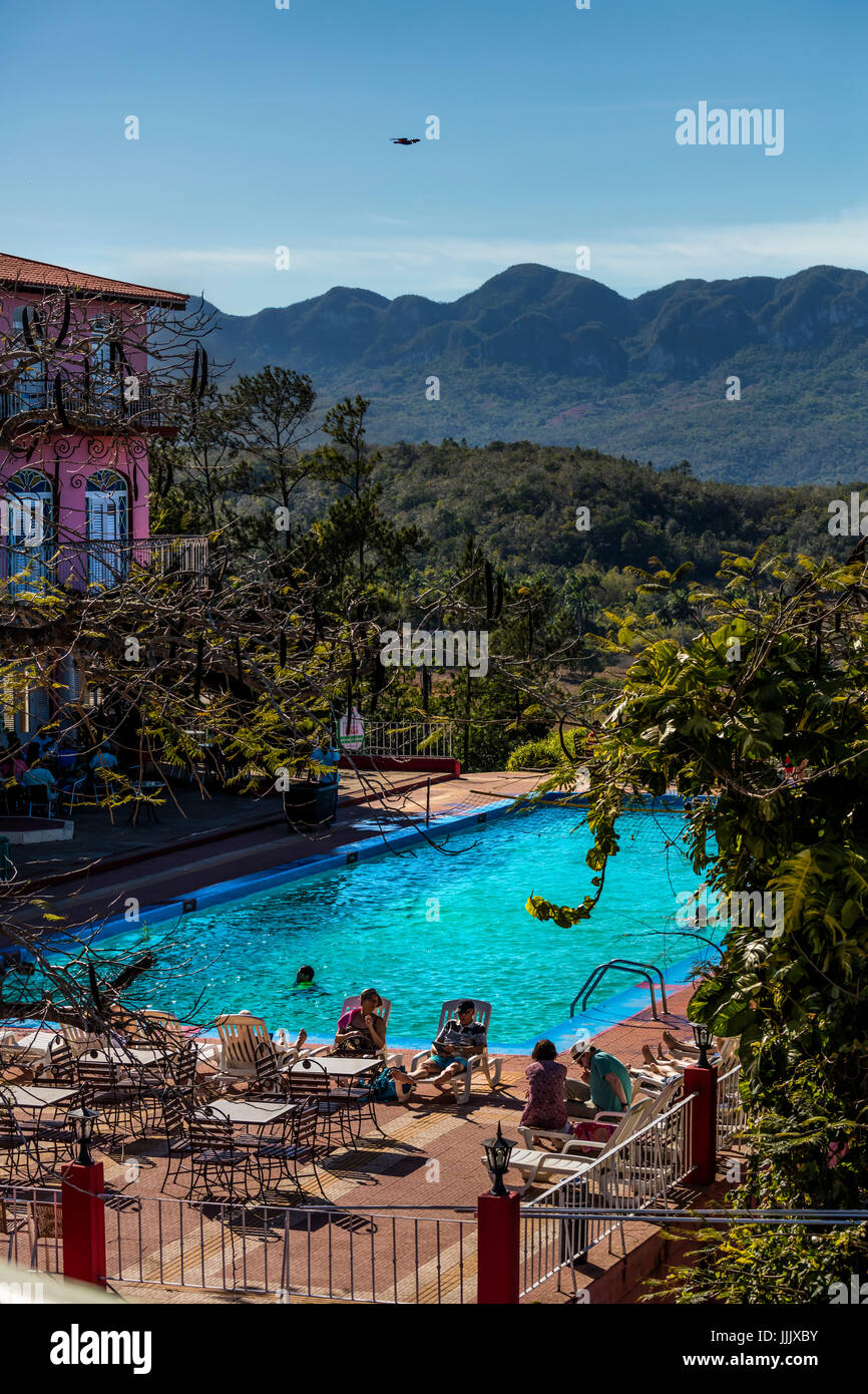 Schwimmbad im Hotel HORIZONTES LOS JAZMINES - VINALES, Kuba Stockfoto