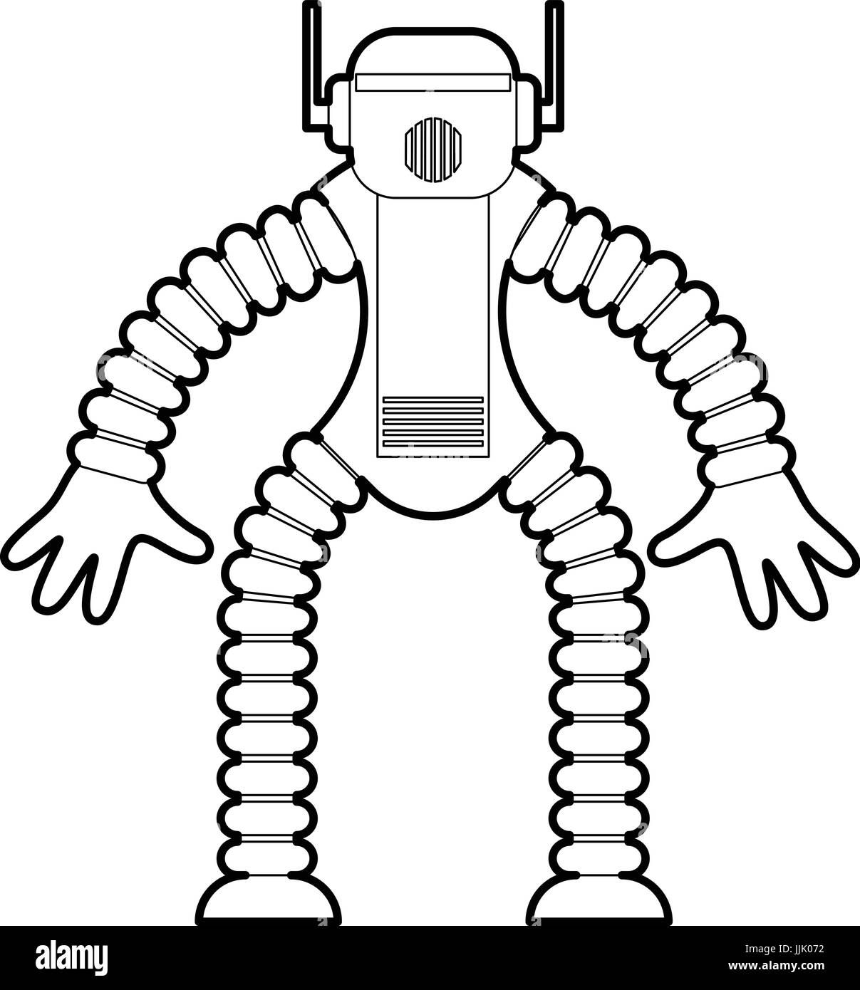 Robot Monkey Symbol Gliederung Stock Vektor