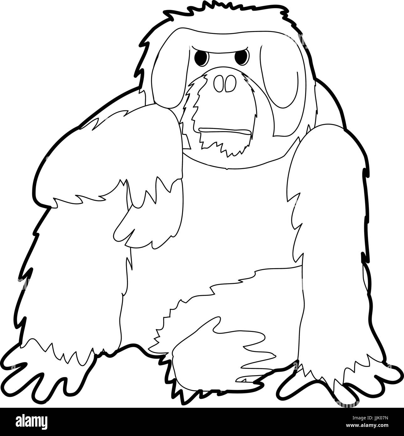 Orang-Utan-Symbol Gliederung Stock Vektor