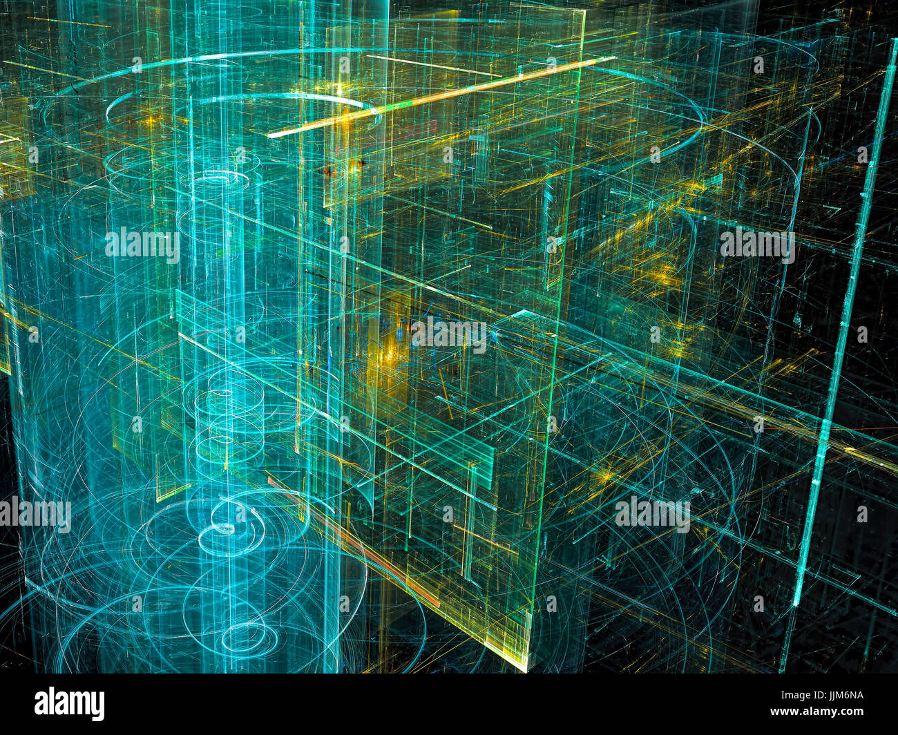 Lichter der zukünftigen Stadt - generiert abstrakt Digital Bild Stockfoto