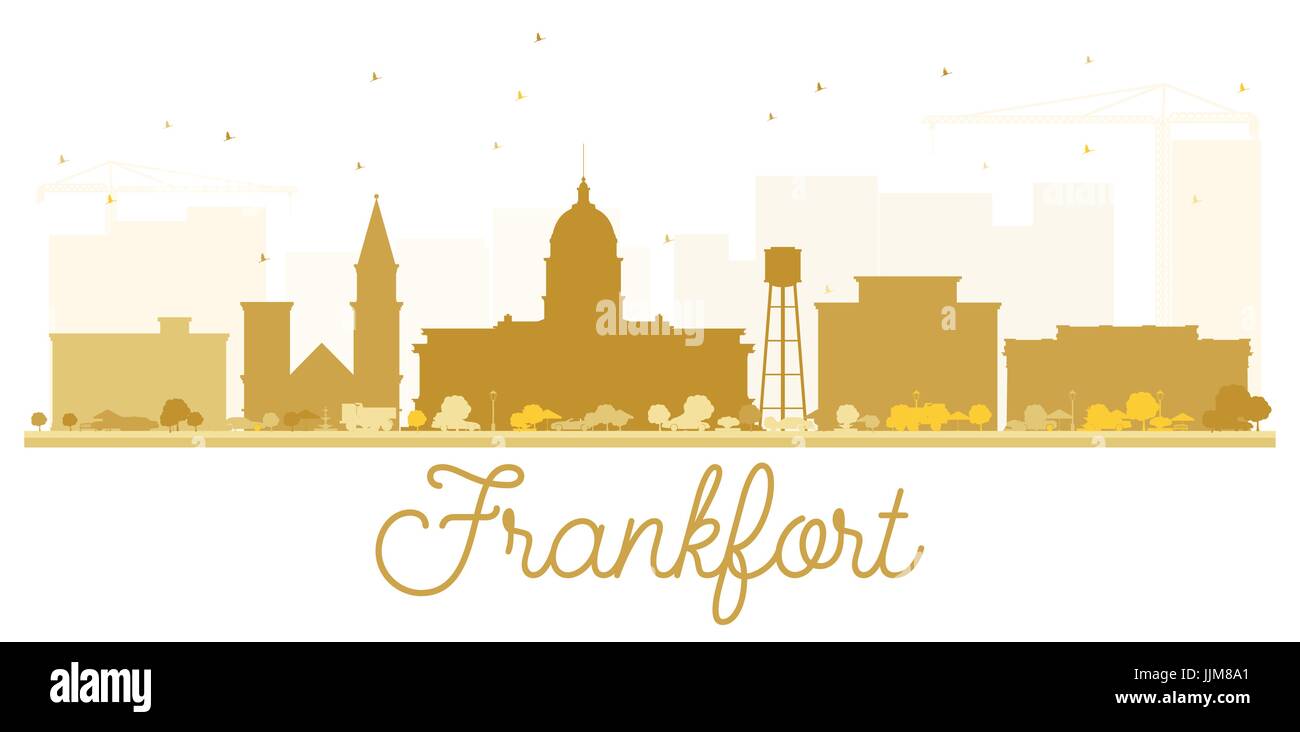 Frankfurt Skyline der Stadt goldene Silhouette. Vector Illustration. einfache flache Illustration für Tourismus Präsentation, Banner, Plakat oder Website. Stock Vektor