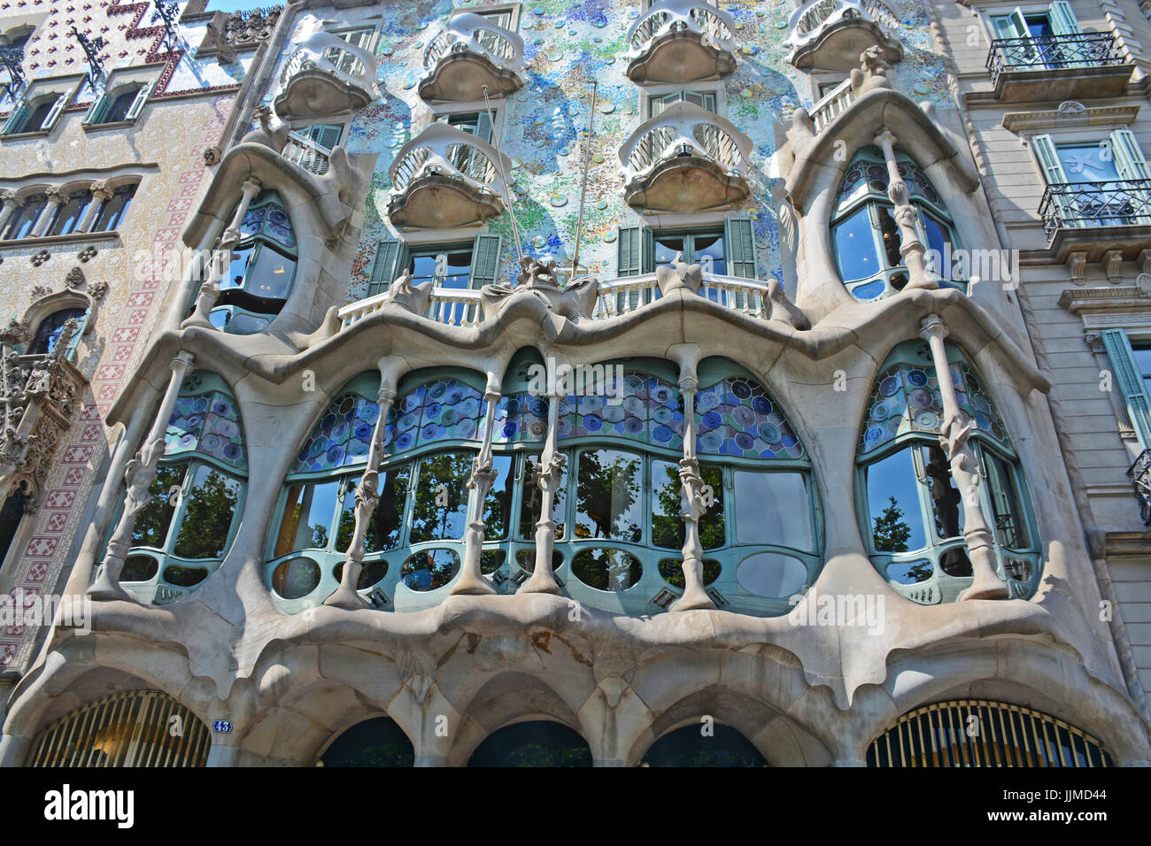 Casa Batillo Haus Von Antonio Gaudi Barcelona Spanien Stockfoto