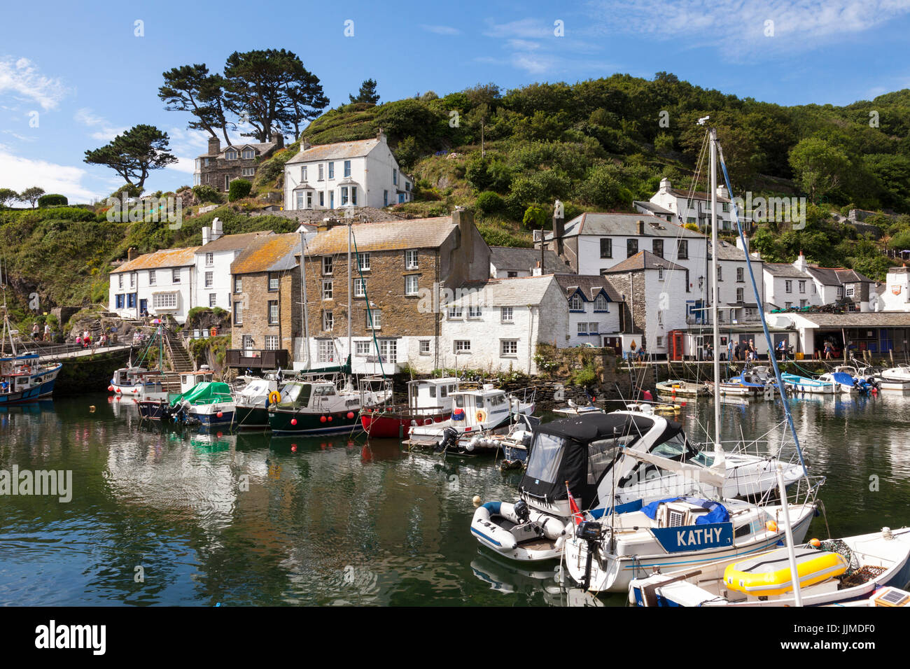 Der Hafen in Polperro, Cornwall, England, UK Stockfoto