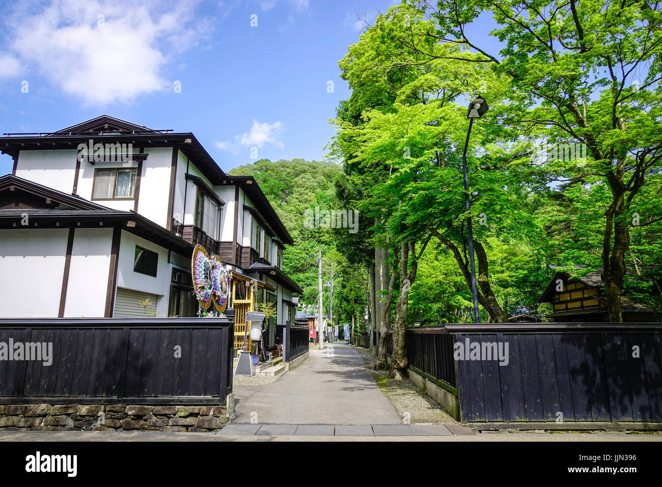 Kakunodate Samurai-Distrikt in Akita, Japan. Kakunodate ist eine ehemalige Burg Stadt und Samurai-Hochburg in der Präfektur Akita. Stockfoto