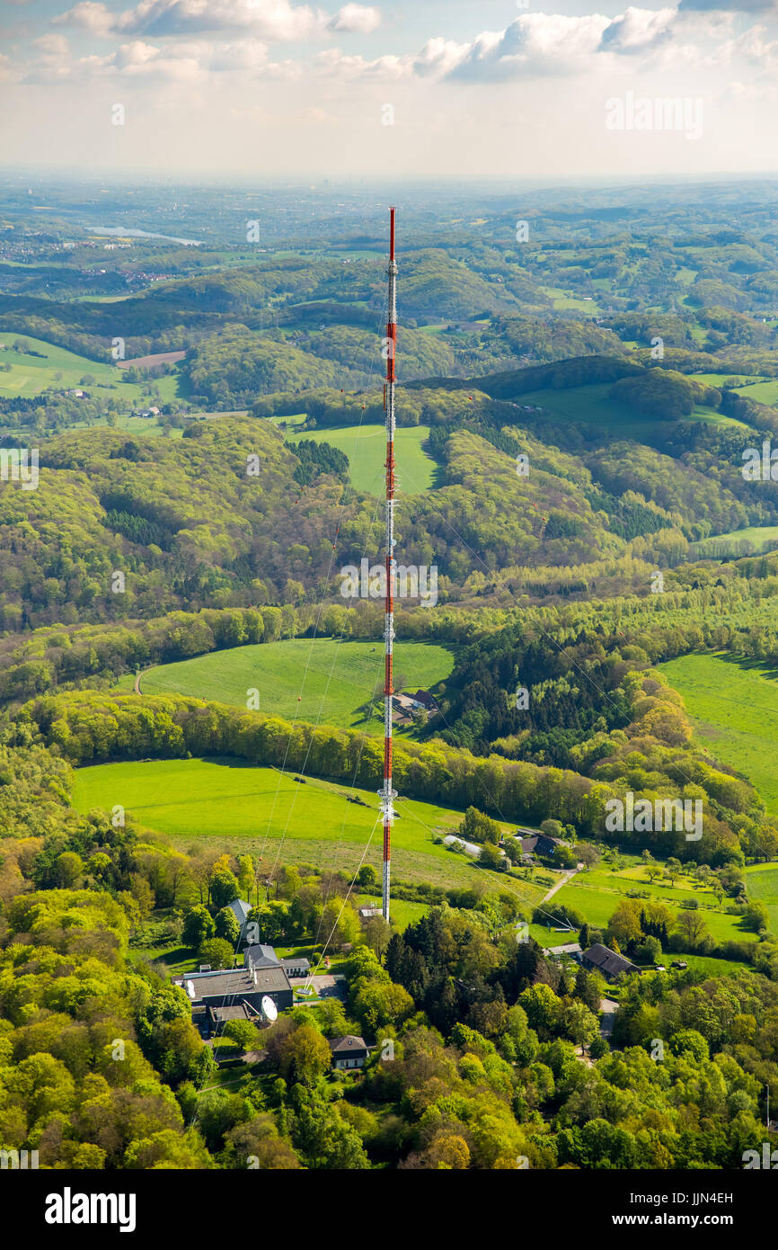 WDR-Sender Langenberg, Sendemast, Velbert-Langenberg, Velbert, Ruhrgebiet, Nordrhein-Westfalen, Deutschland Stockfoto