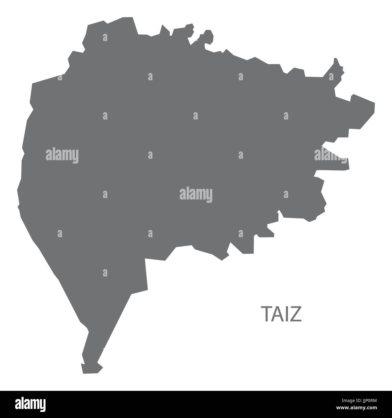 Taiz Jemen Governorate Karte grau Abbildung Silhouette Form Stock Vektor