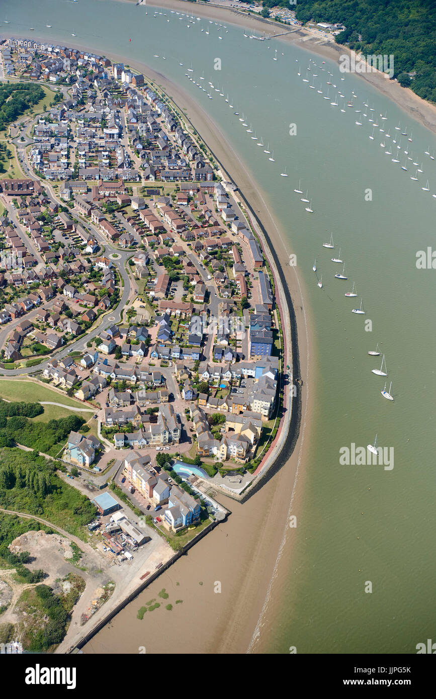 Str. Marys Insel, Chatham, Kent, South East England, aus der Luft Stockfoto