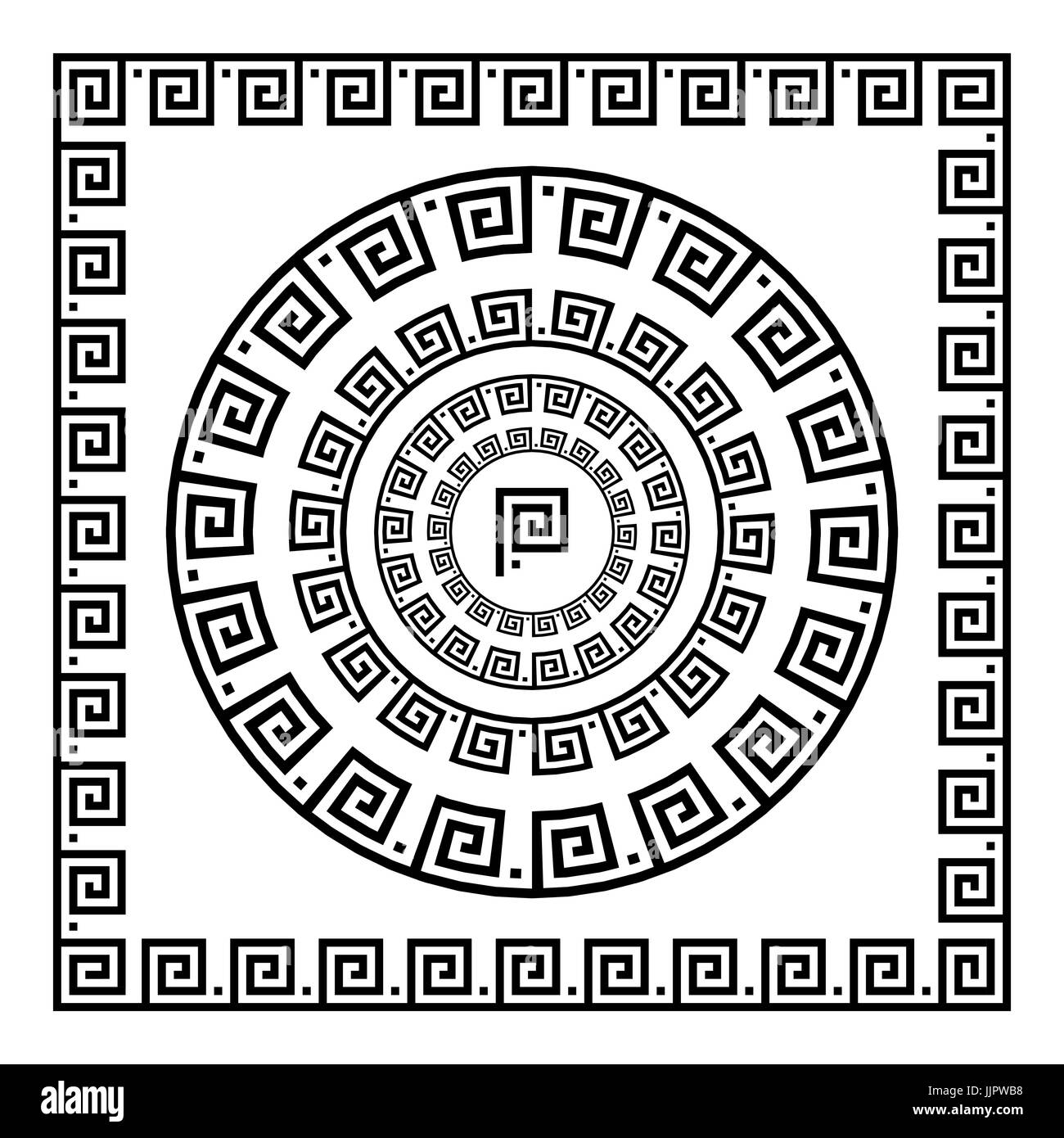 Griechischen Ornament Kreis Ornament Maander Runde Rahmen Rosette Aus Alten Elementen Griechische Nationale Antike Runde Muster Vektor Rechteckige Puls Bo Stock Vektorgrafik Alamy