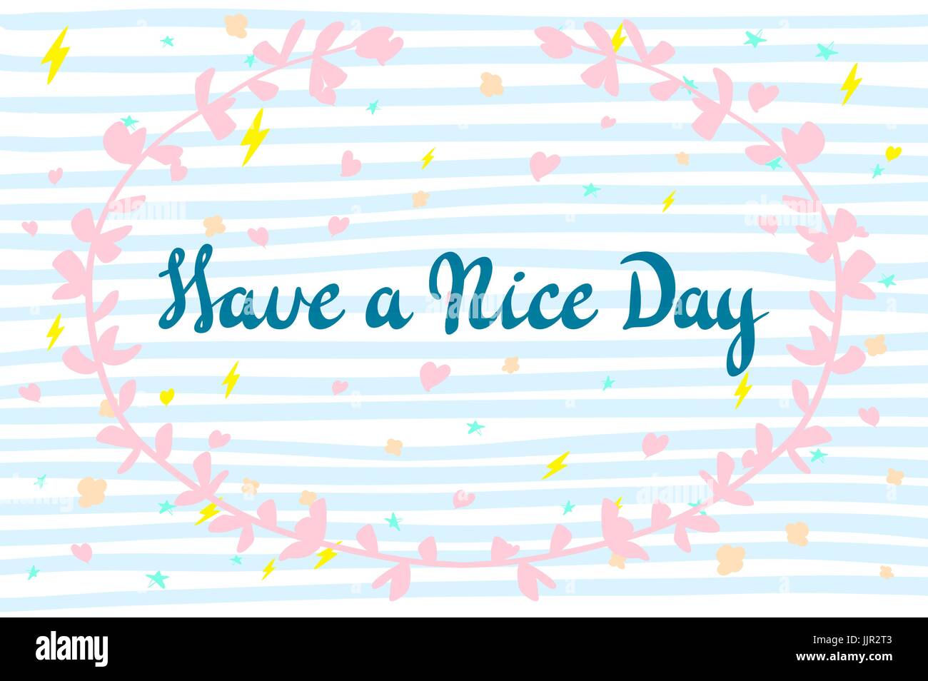 Postkarte mit Text noch einen schönen Tag. Noch einen schönen Tag wünschen Karte Kunst Stock