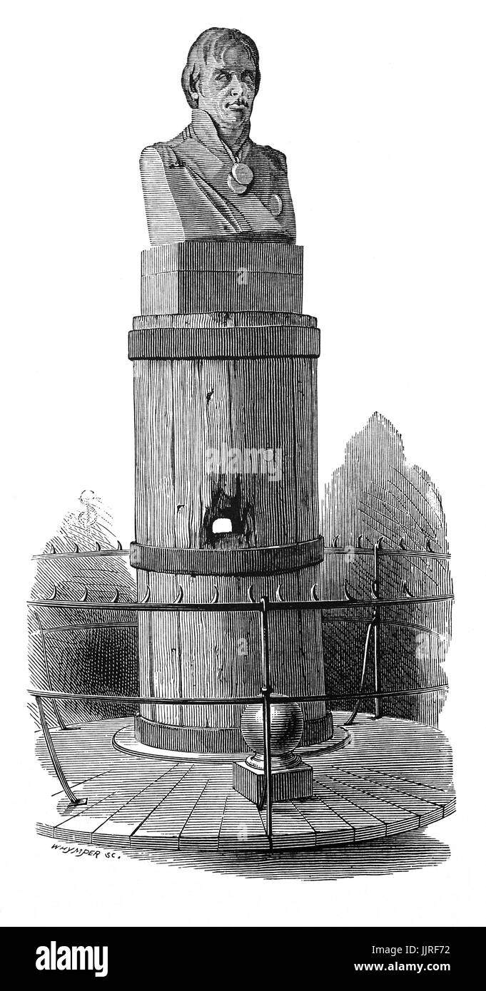 1870: fast 3ft hoch und mit einem Gewicht von drei Viertel der eine Tonne, ein überdimensionales Marmorbüste von Lord Nelson im Auftrag von William IV für die Wachstube auf der Burg im Jahre 1834. Schloss Windsor, Berkshire, England Stockfoto