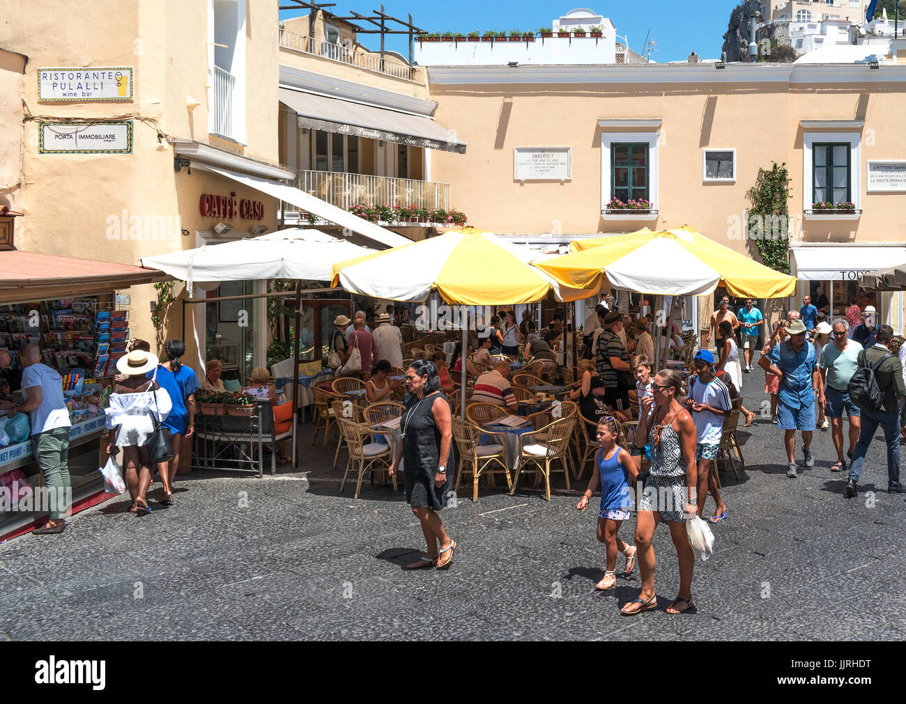 Piazza Umberto auf der Insel Capri, Italien. Stockfoto