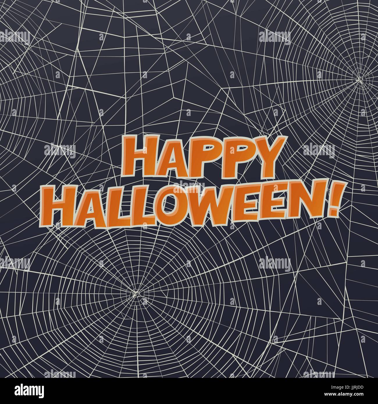 Halloween-Vektor-Karte oder Hintergrund. Spinnennetz und Grüße. Vektorgrafiken. Stock Vektor