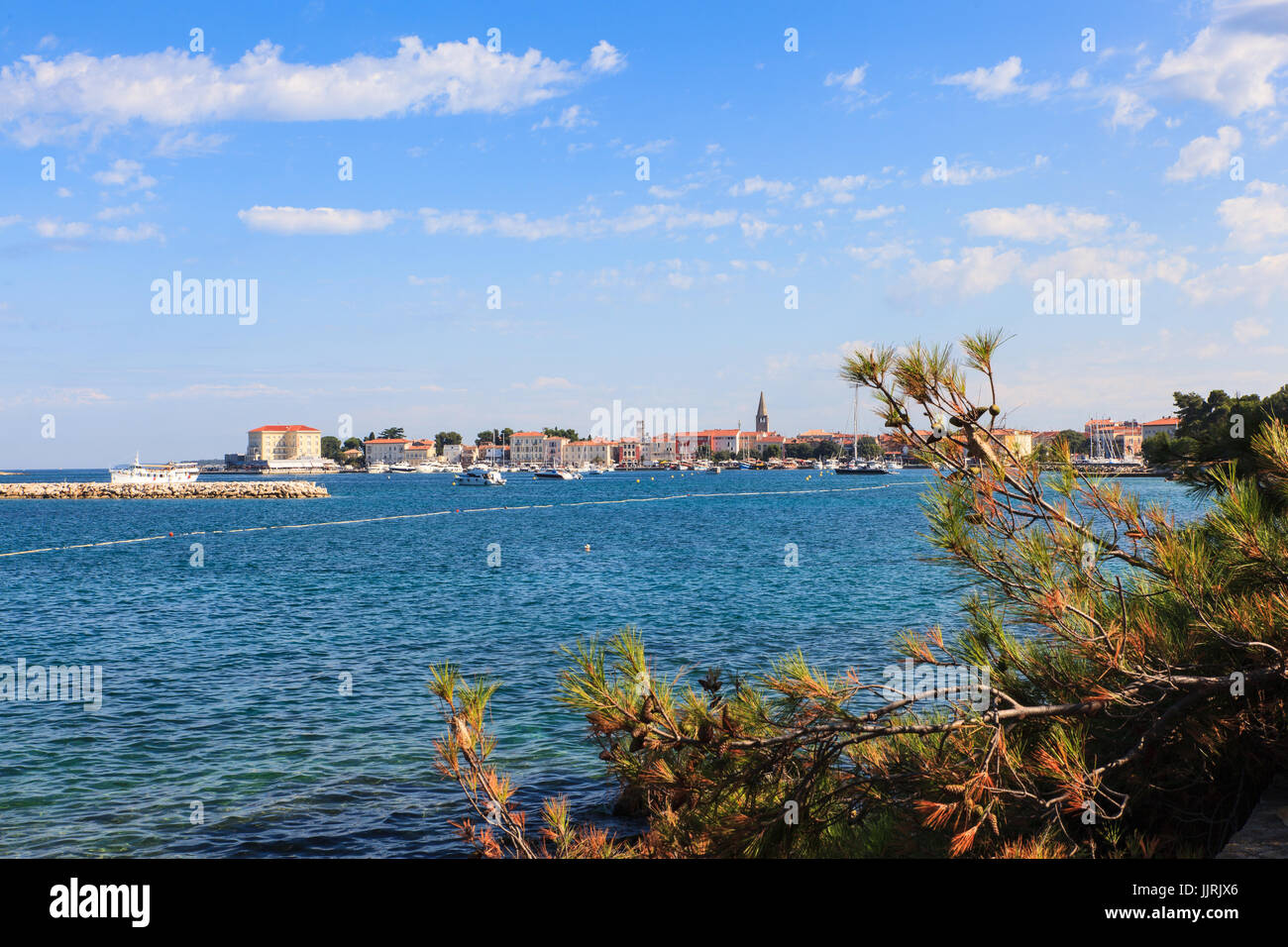 Blick auf das Meer Sommer in Porec, Istrien. Kroatien Stockfoto