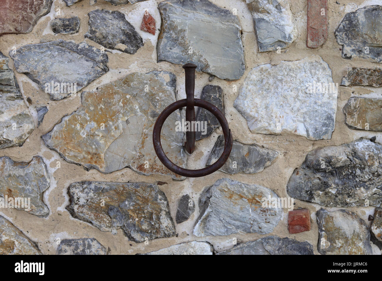 Iron Horse Ring Wall Detail, Toskana, Italien Stockfoto