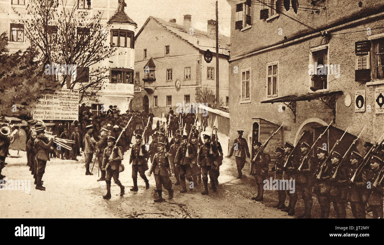 Britische Besetzung des Rheinlandes, Imst, Österreich, 1919 Stockfoto